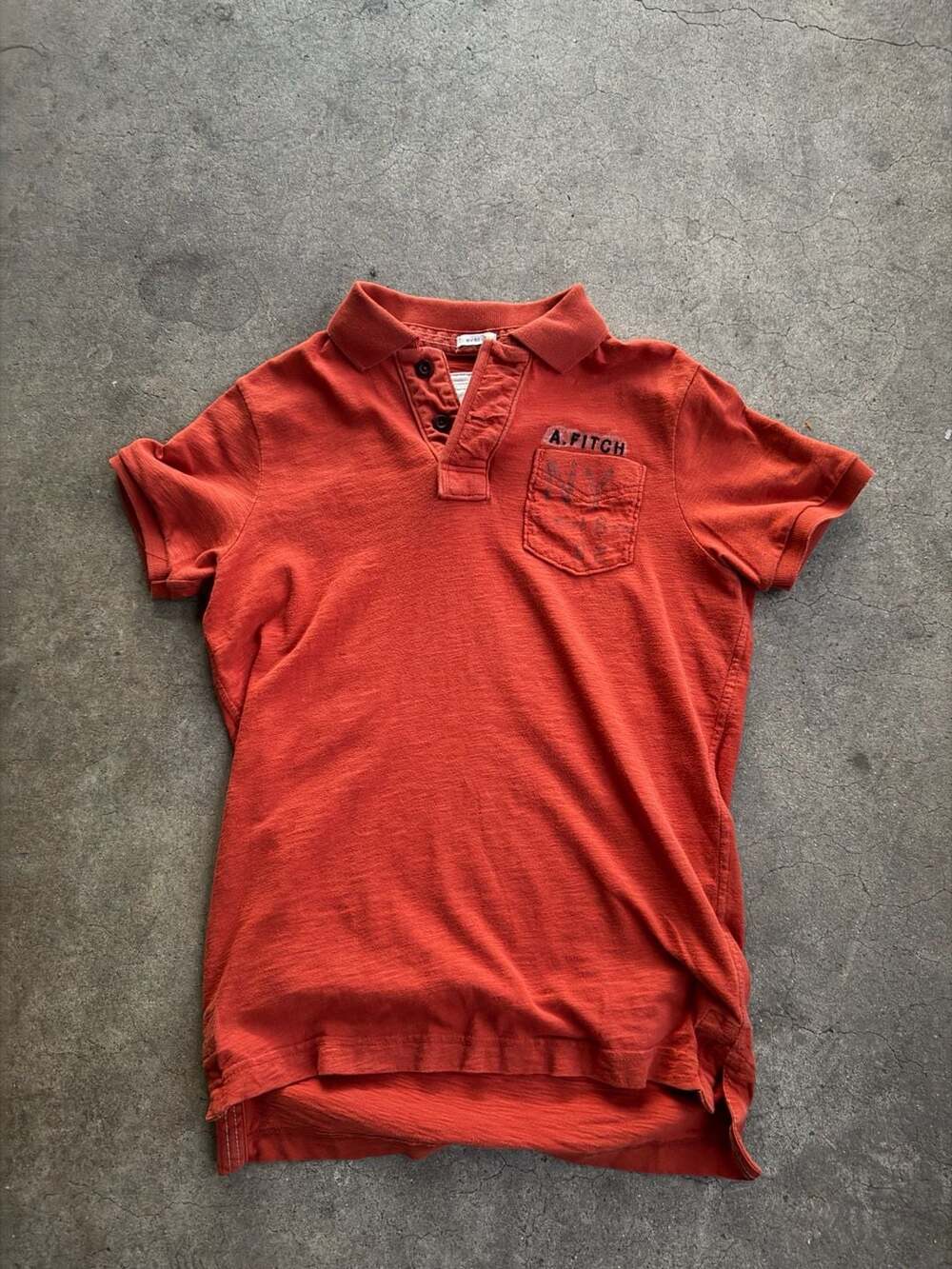Vintage Abercrombie & Fitch Muscle Fit Orange Polo Shirt Size Small